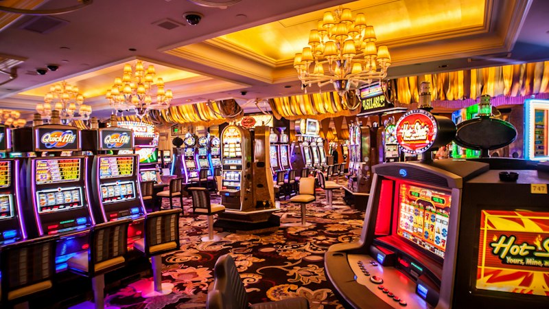 Rows of slot machines, run under Gambling Commission licence conditions